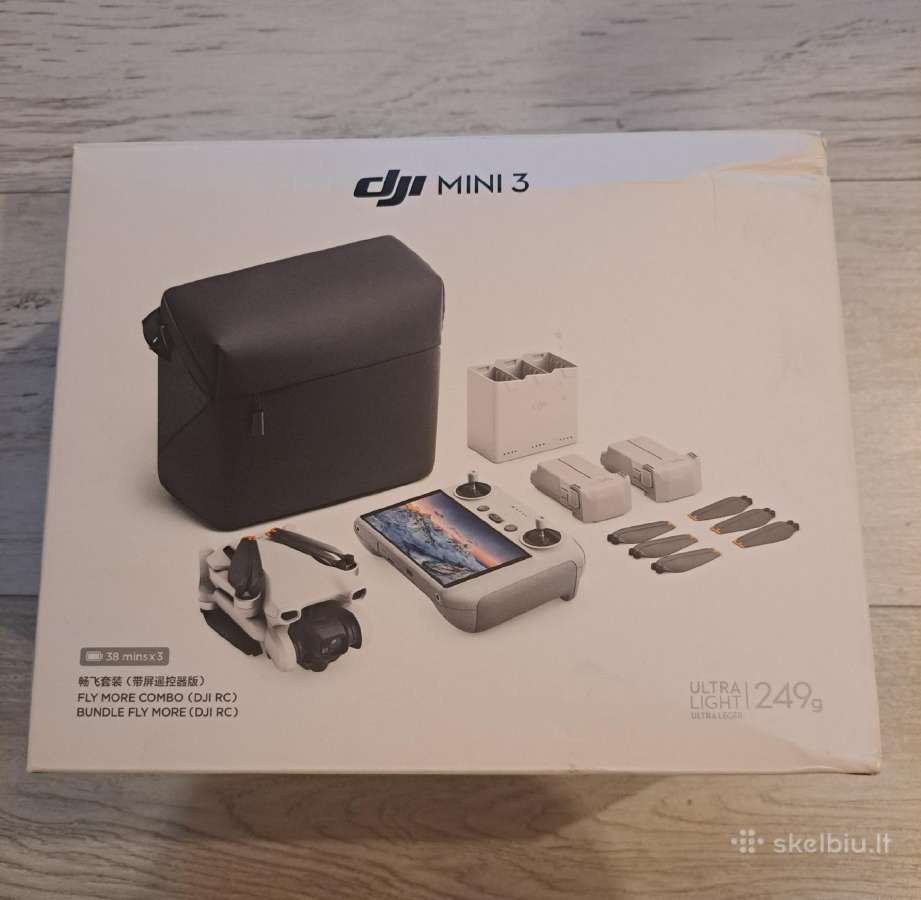 Dronas Dji Mini 3 Fly More Combo Ultra Light 249 g - Skelbiu.lt