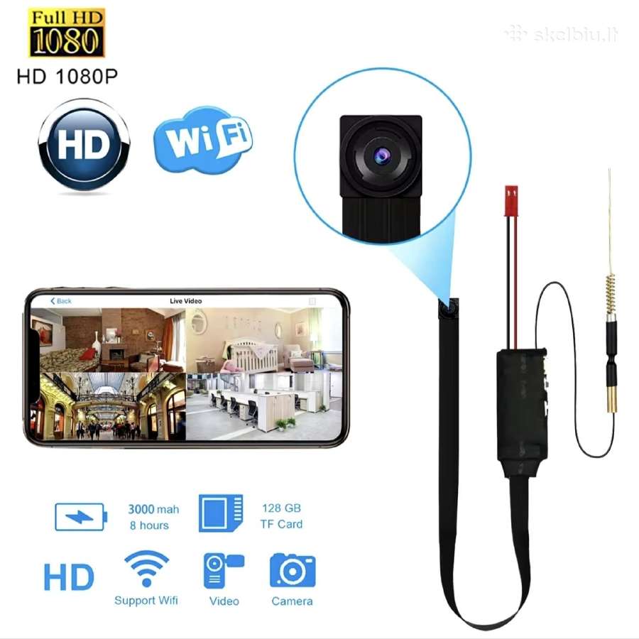 WiFi mini 4k kamera ant dirželio
