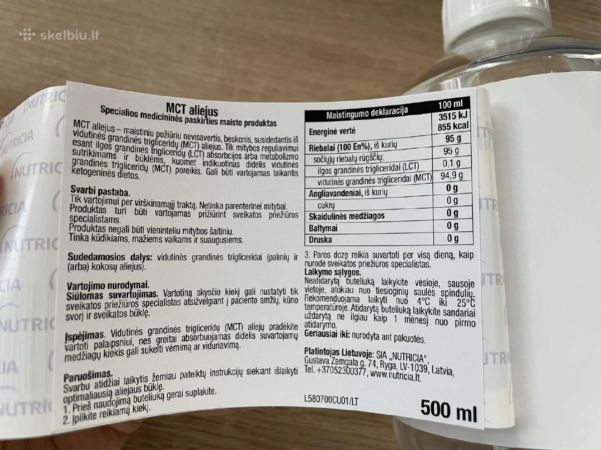 Mct alejus / Mct Oil Nutricia - nuotraukos Nr. 3