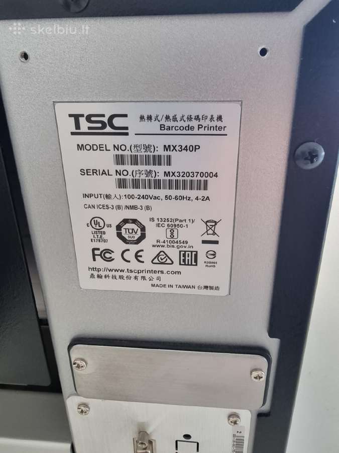 Label printer Etikečių spausdintuvas Tsc Ma 3400p - nuotraukos Nr. 3