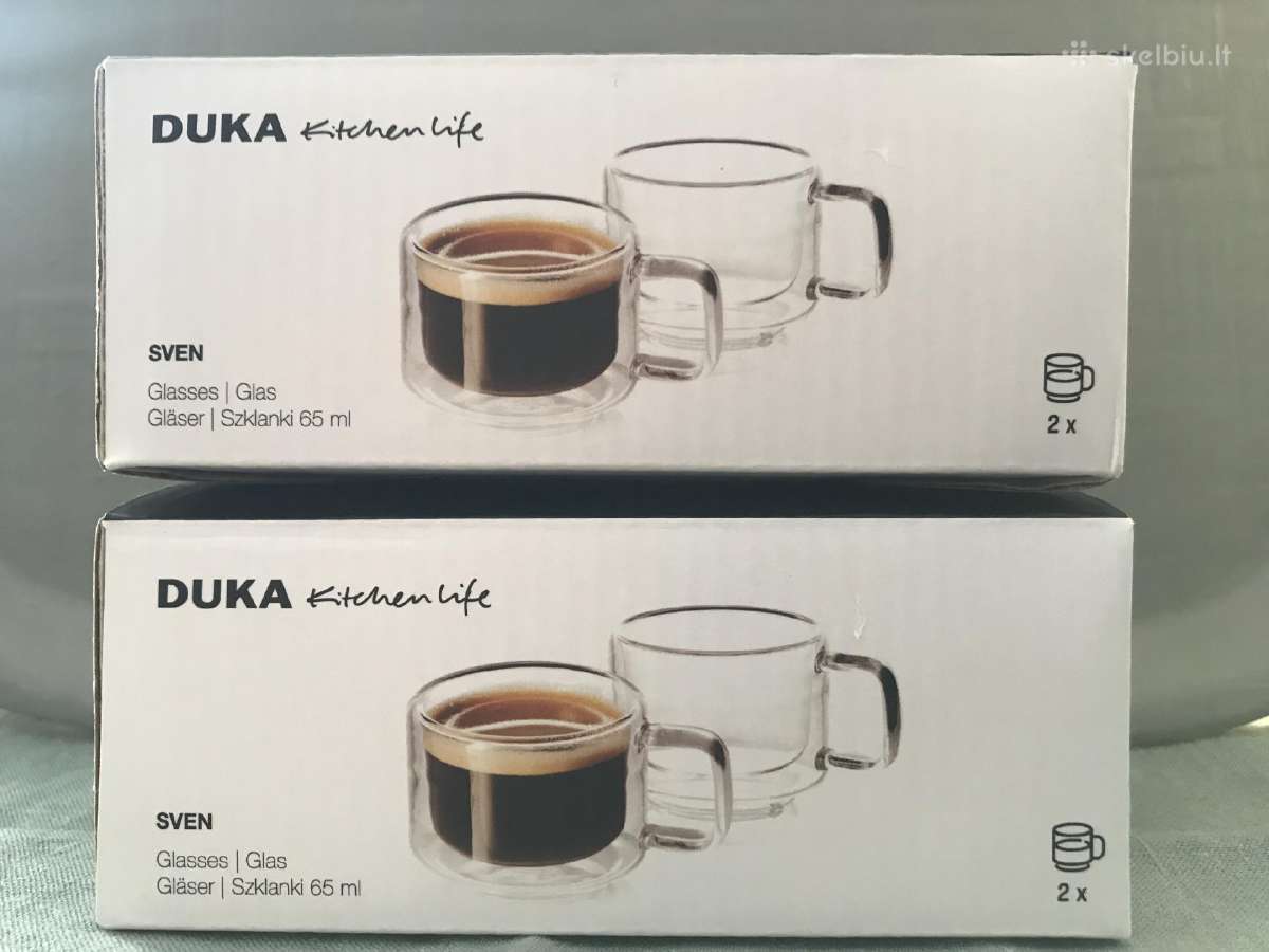 Duka espresso puodeliai dvigubu dugnu