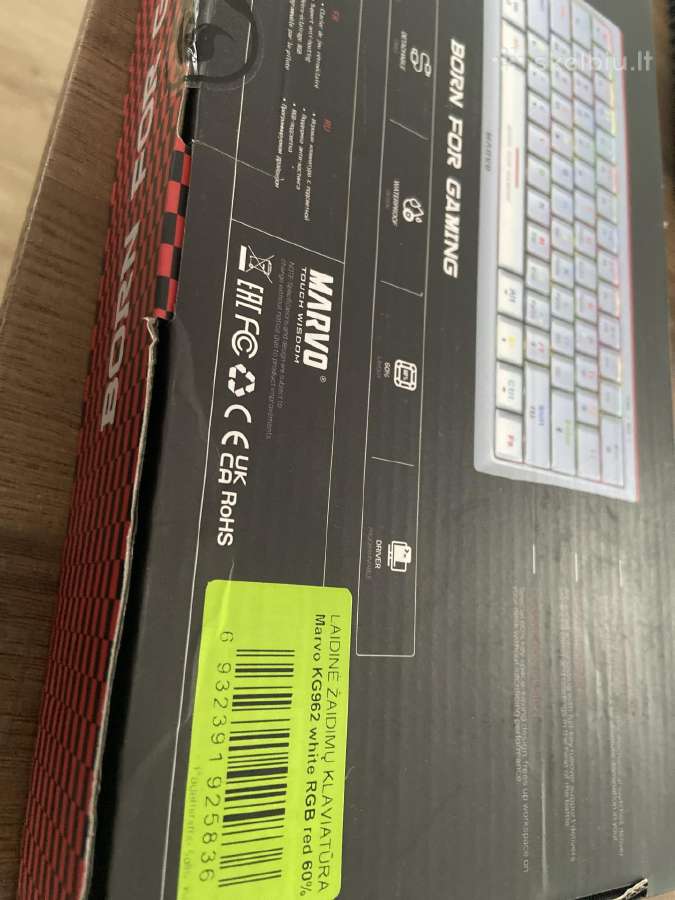 Klaviatūra kg962g white rgb red 60% - nuotraukos Nr. 3