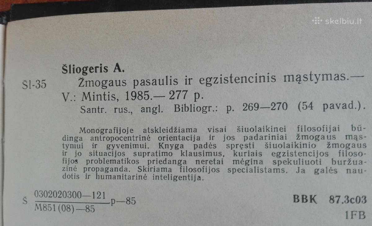 2089. Žmogaus Pasaulis Ir Egzistencinis Mąstymas Š - nuotraukos Nr. 3