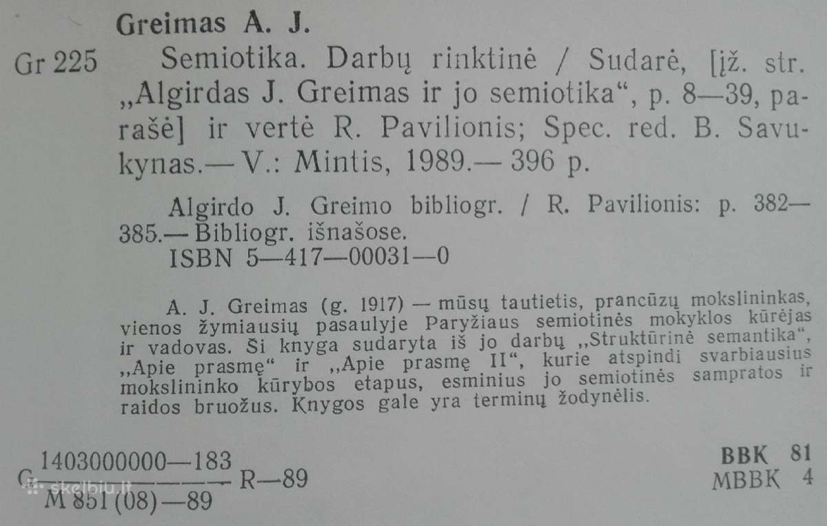 2095. Semiotika Greimas A.j. - nuotraukos Nr. 4