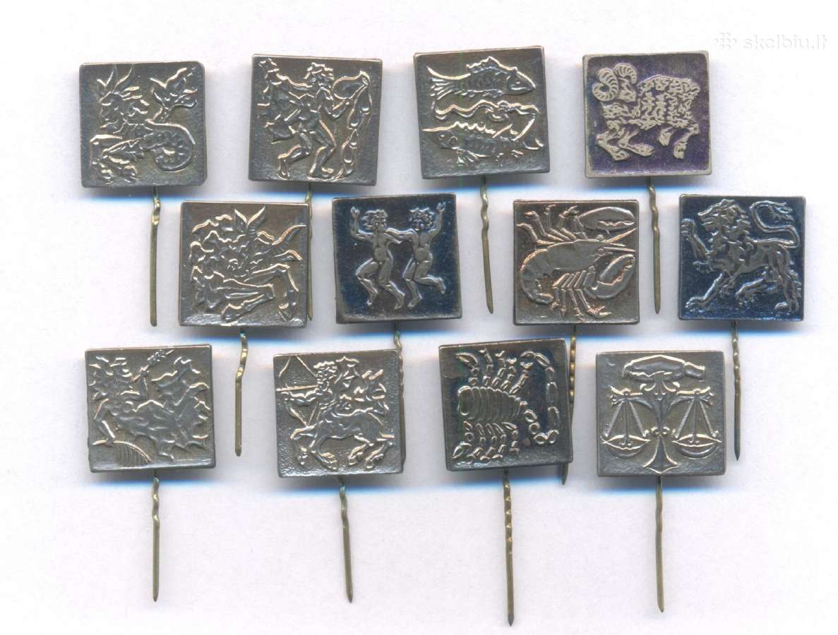 Zodiako ženklai ženklelių komplektas