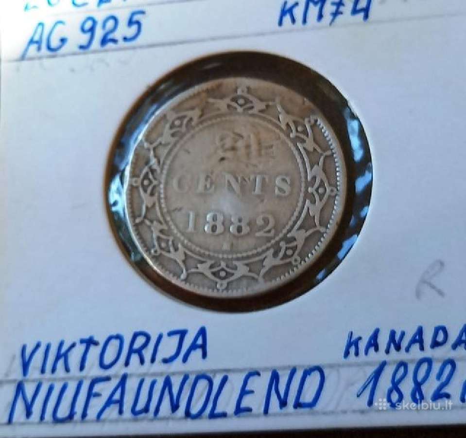 Niufaundlandas 1882 20 centu (sidabras)
