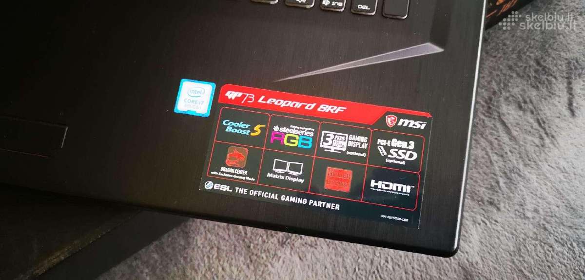 Msi Gaming I7/32gb/17,3"120hz/gtx 8gb/SSD nvme - nuotraukos Nr. 17