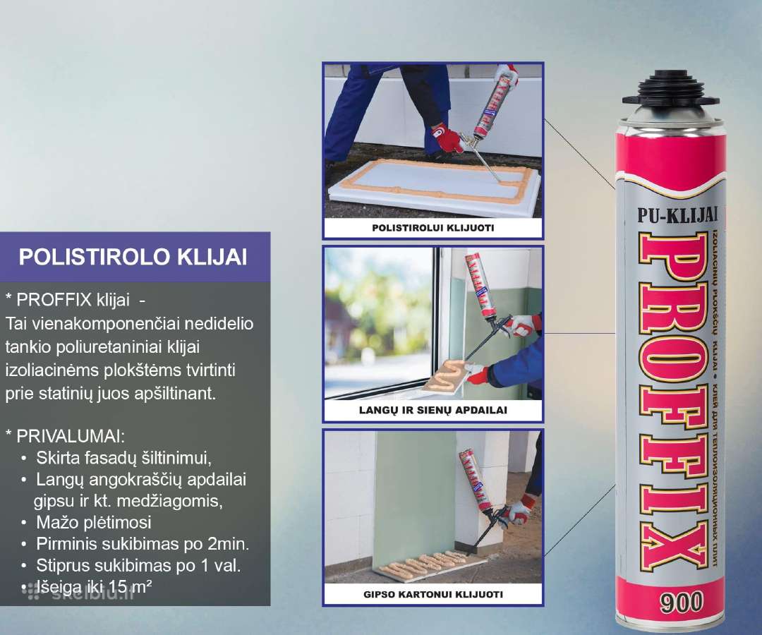 Polistirolo klijai Proffix / klijuojančios putos - nuotraukos Nr. 3