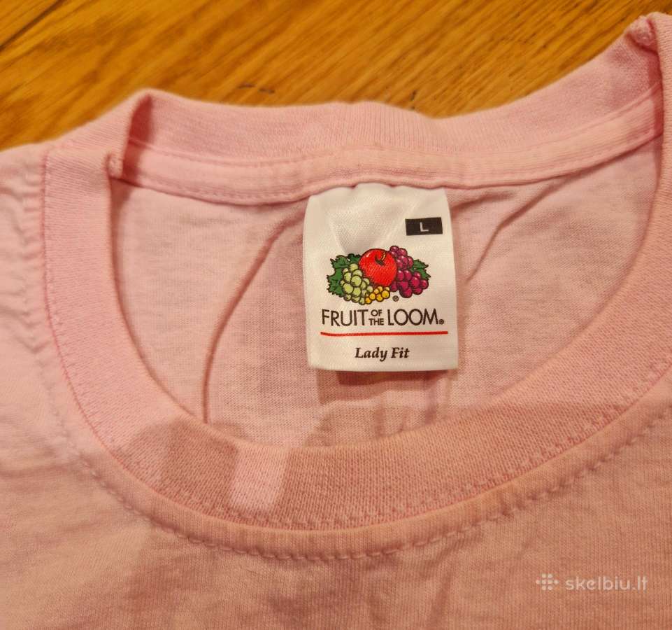 Rausvi Fruit of the Loom marškinėliai - nuotraukos Nr. 2
