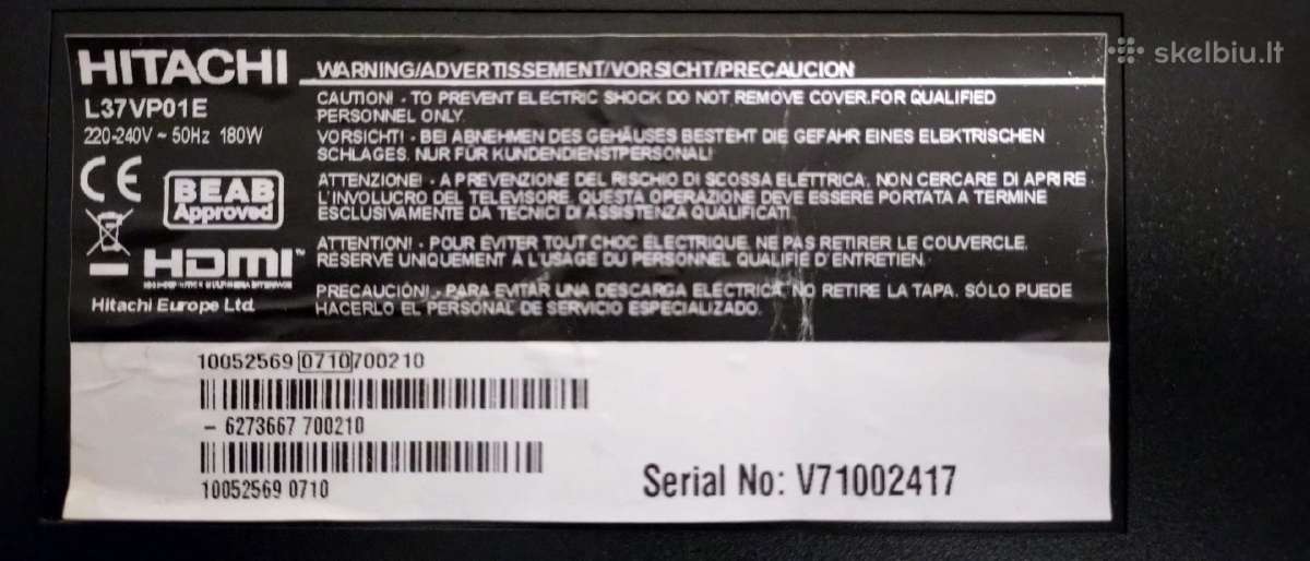 Parduodu hitachi 94 cm puikus TV - nuotraukos Nr. 4