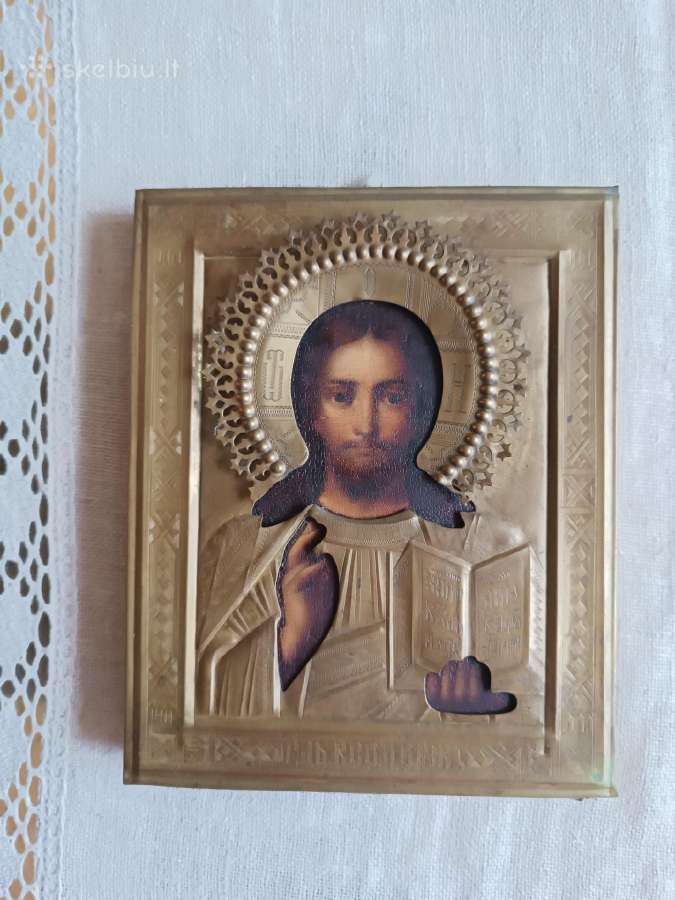 Senovinė ikona Kristus Visagalis 19a. - nuotraukos Nr. 3