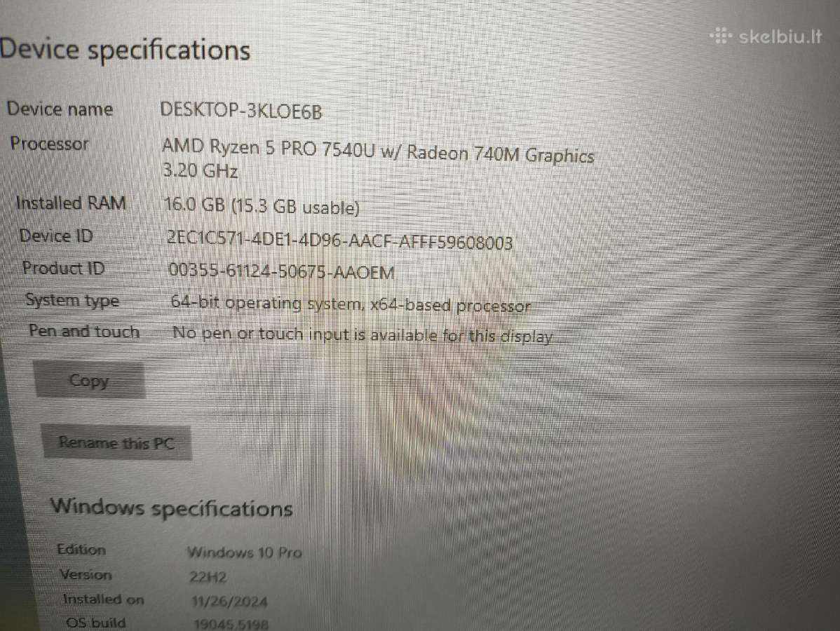 On Sale - 845 G10 Fhd+ Ips Ryzen 5 7540u 16/256gb - nuotraukos Nr. 4