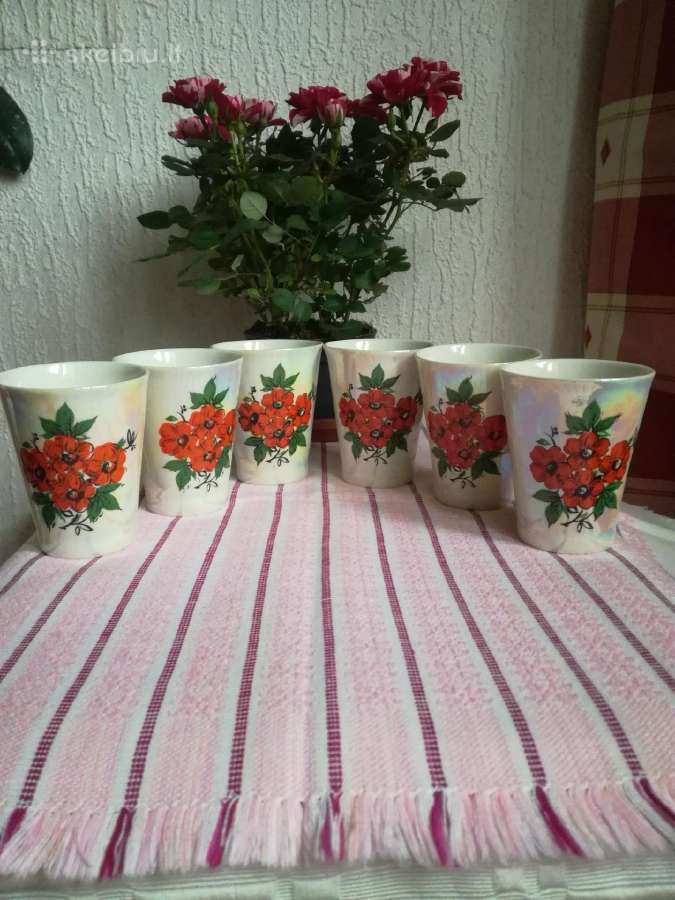 Labai gražūs vintage porceliano stiklinės-puodel - nuotraukos Nr. 3