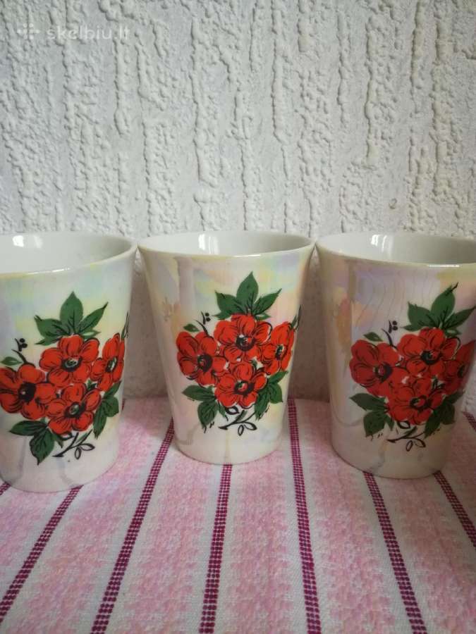 Labai gražūs vintage porceliano stiklinės-puodel - nuotraukos Nr. 2