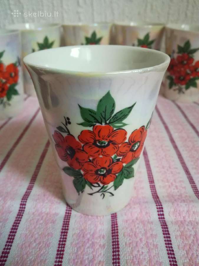 Labai gražūs vintage porceliano stiklinės-puodel - nuotraukos Nr. 12