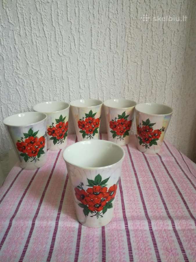 Labai gražūs vintage porceliano stiklinės-puodel - nuotraukos Nr. 8