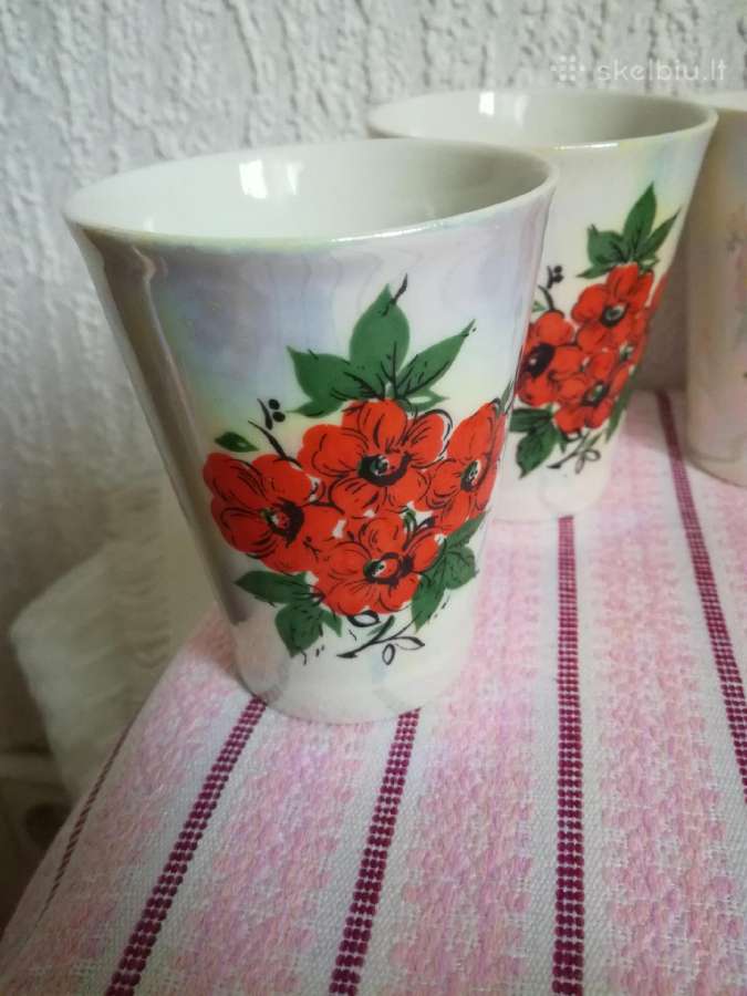 Labai gražūs vintage porceliano stiklinės-puodel - nuotraukos Nr. 4