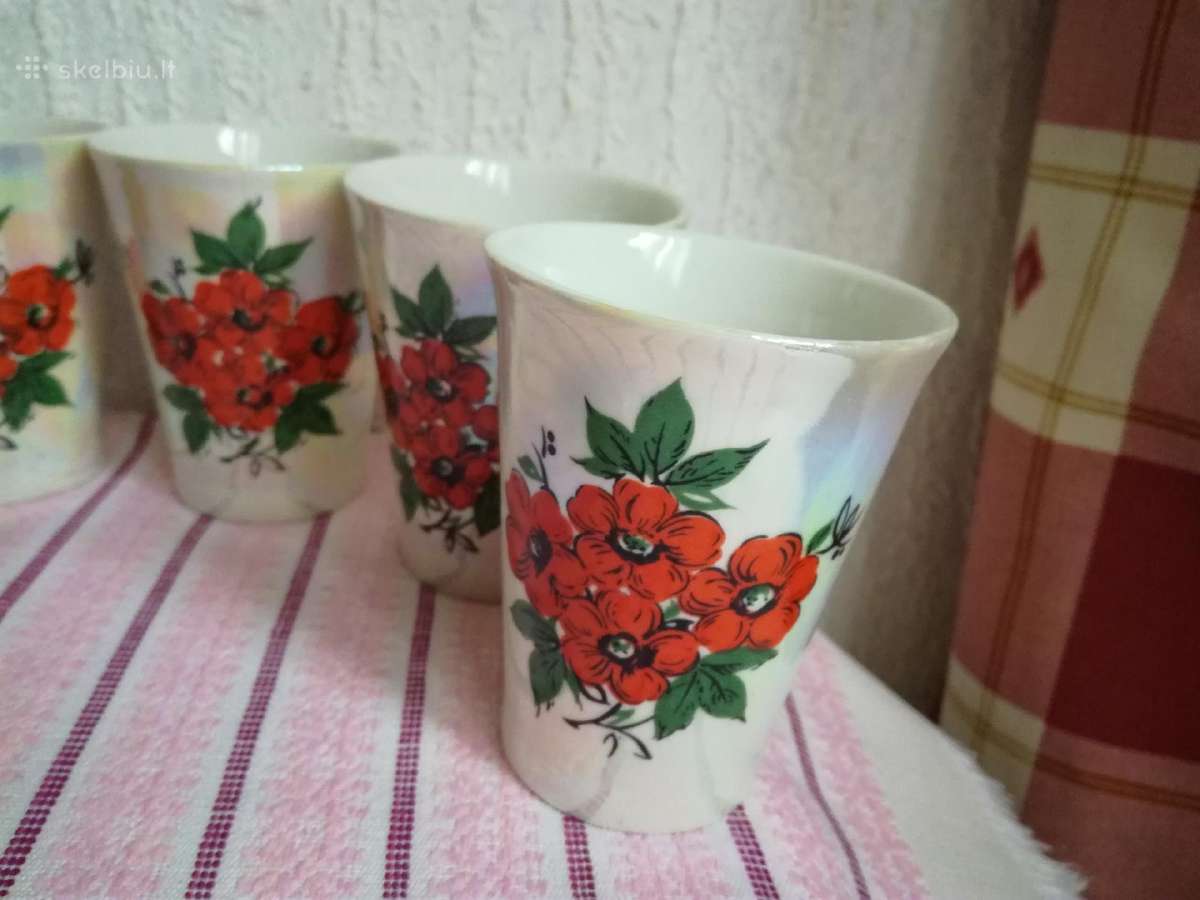 Labai gražūs vintage porceliano stiklinės-puodel - nuotraukos Nr. 11