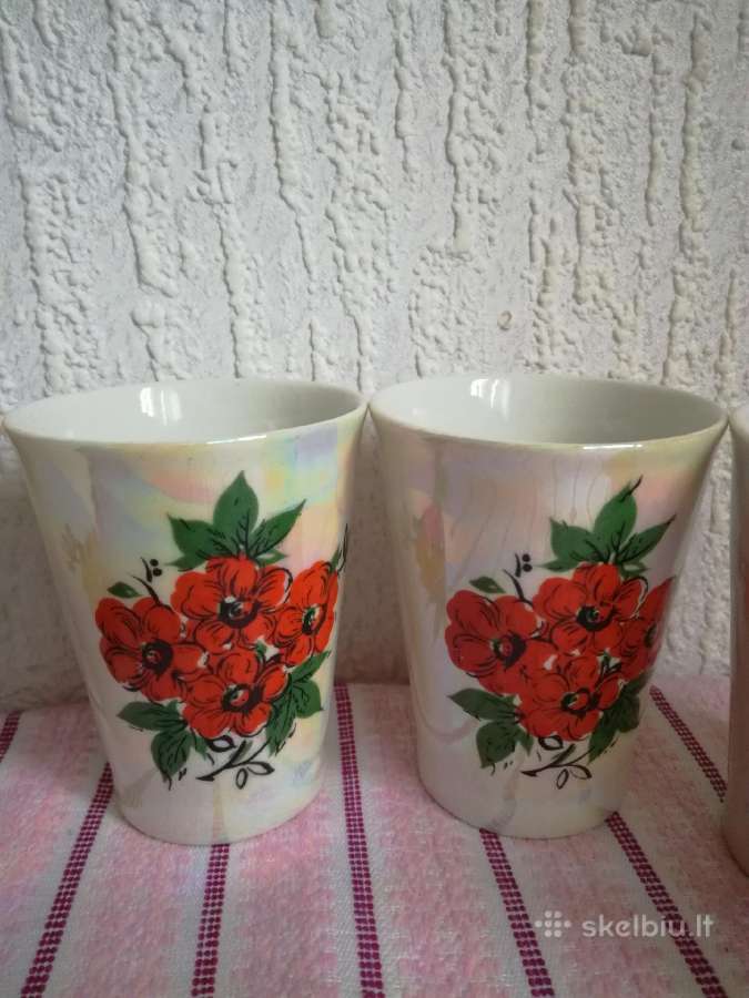 Labai gražūs vintage porceliano stiklinės-puodel - nuotraukos Nr. 7