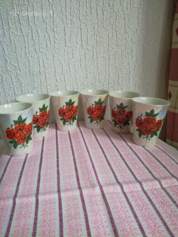 Labai gražūs vintage porceliano stiklinės-puodel - nuotraukos Nr. 13