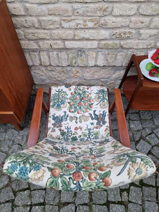 Vintažinis mid century tikmedžio supamas krėslas - nuotraukos Nr. 10