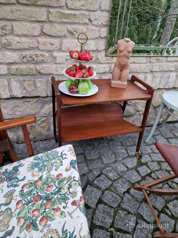 Vintažinis mid century tikmedžio supamas krėslas - nuotraukos Nr. 21