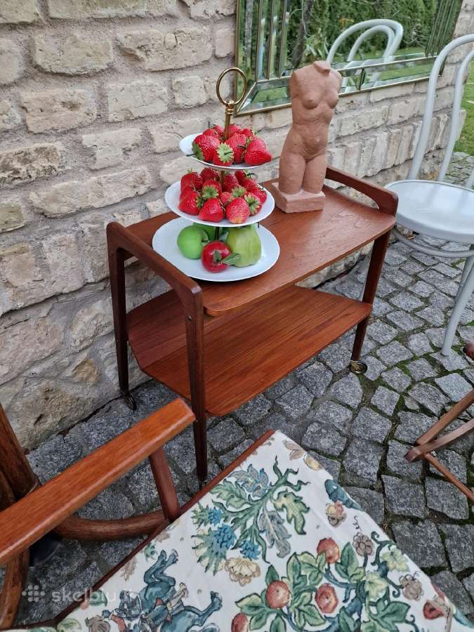 Vintažinis mid century tikmedžio supamas krėslas - nuotraukos Nr. 23