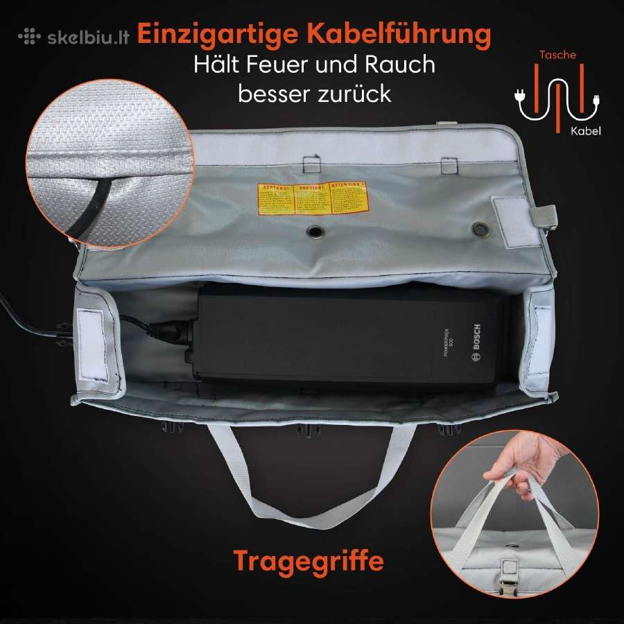 E-bike baterijų krepšys saugiam krovimui - nuotraukos Nr. 3