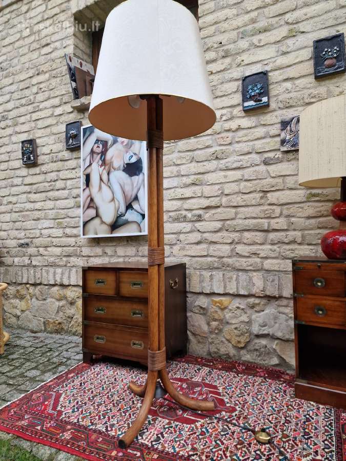 Vintažinis mid century modern ratango toršeras - nuotraukos Nr. 15