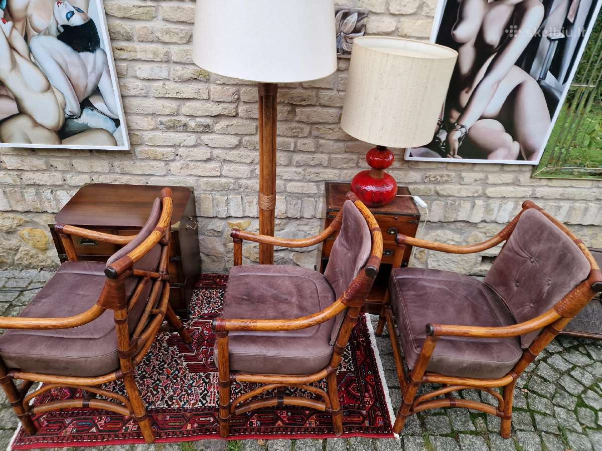 Vintažinis mid century modern ratango toršeras - nuotraukos Nr. 30