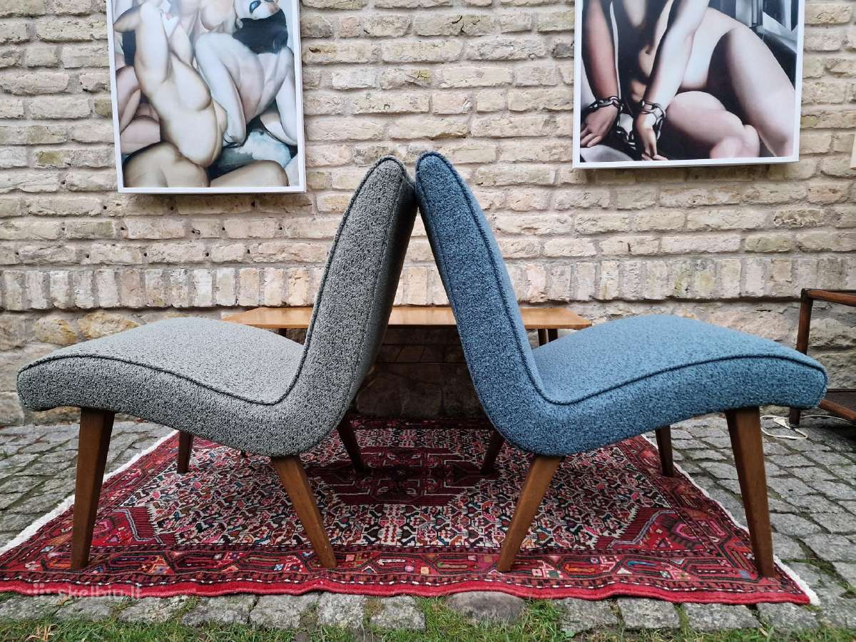 Vintažiniai mid century autoriniai foteliai Vostra