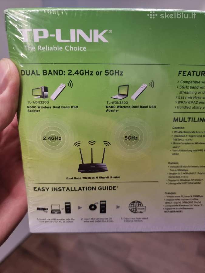 Tp-link n600 wireless dual band usb adapter. Nauja - nuotraukos Nr. 6