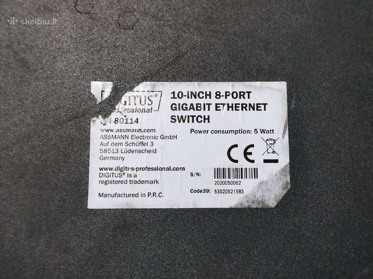 8 port gigabitinis Digitus 80114 switchas - nuotraukos Nr. 3