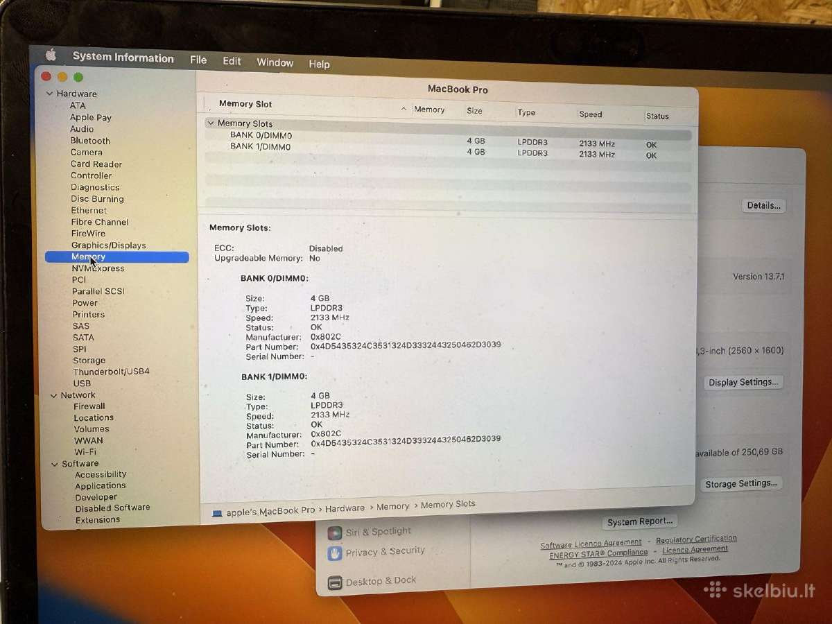 Apple MacBook Pro 13" Mid-2017 A1708 #27 - nuotraukos Nr. 9