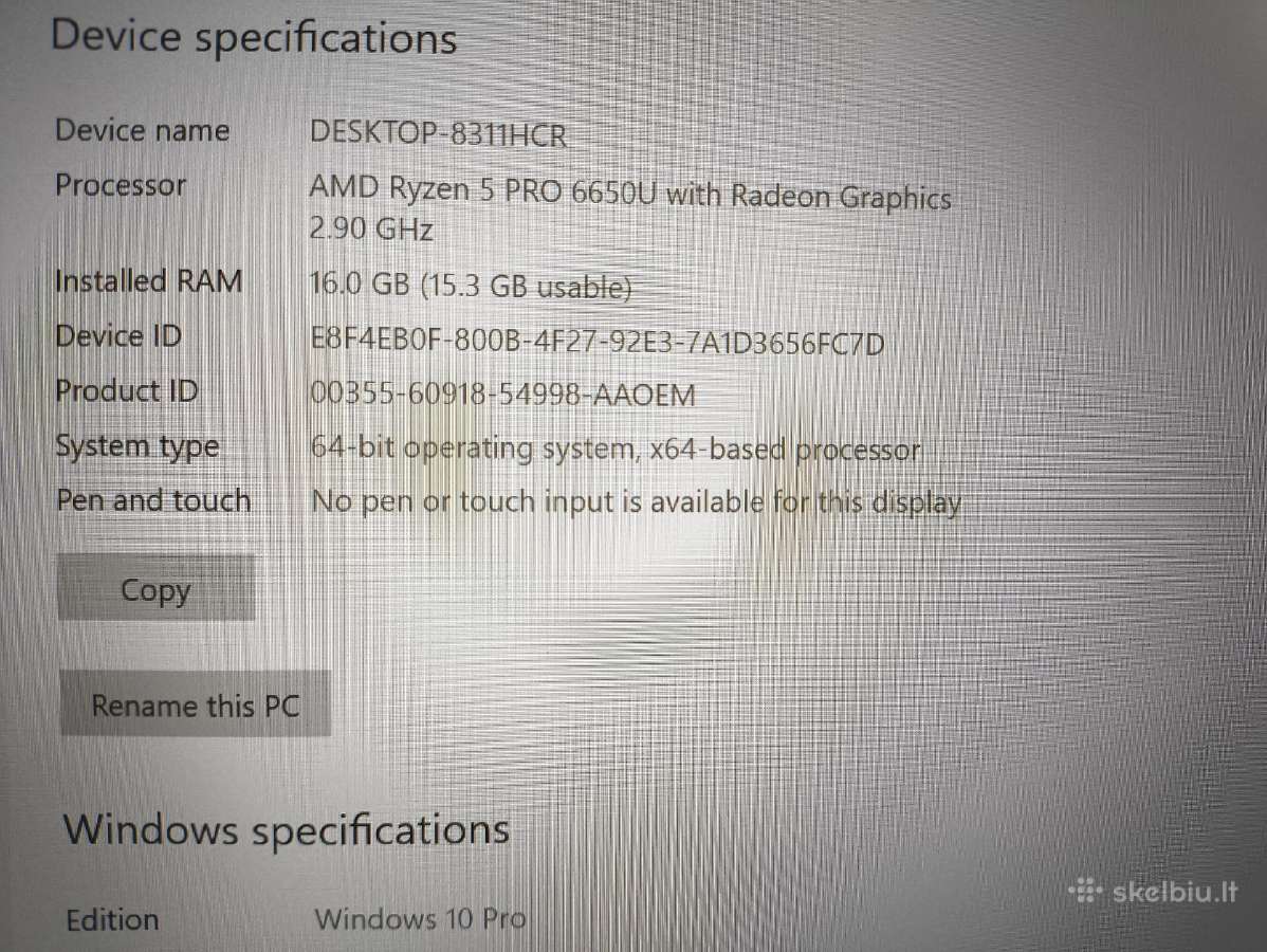 Elitebook 845 G9 Fhd+ Ips Ryzen 5 6650 16/256gb - nuotraukos Nr. 4