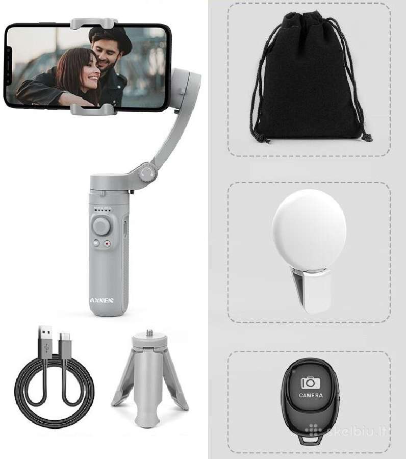 Asmenukių lazda (Selfie sticks) su gimbal, pultu - nuotraukos Nr. 4