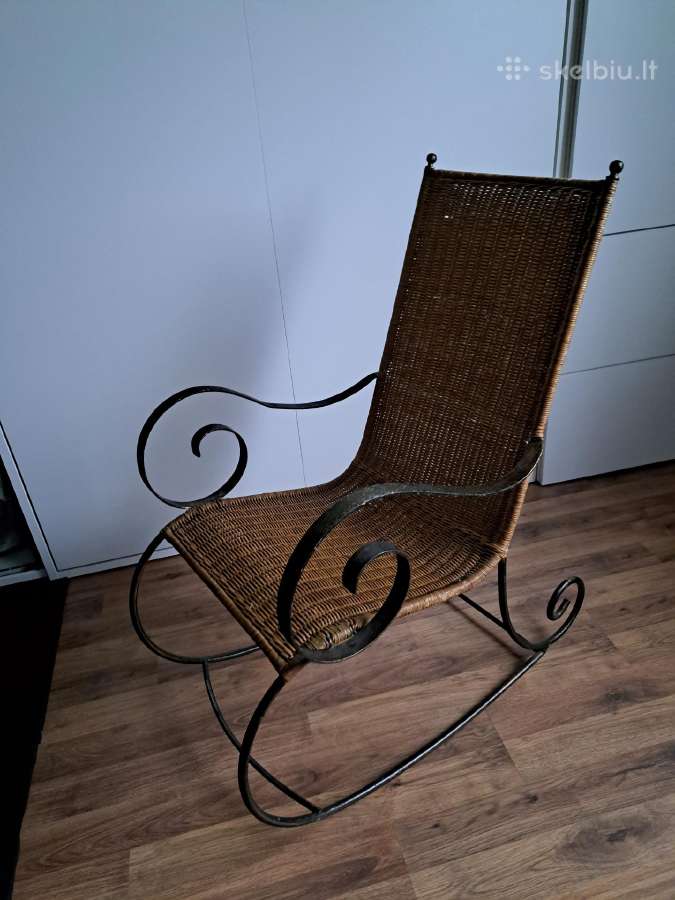 Supamas krėslas, kėdė Metalinis, pintas klasikinis - nuotraukos Nr. 2