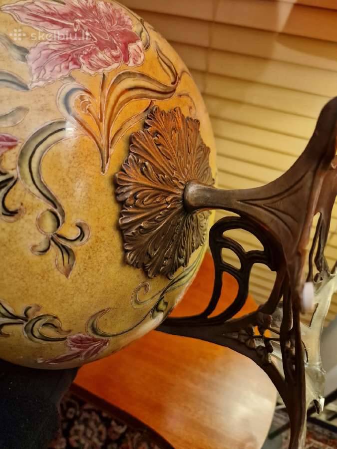 Vintažinė Art Nouveau žalvario/porceliano vaza - nuotraukos Nr. 18