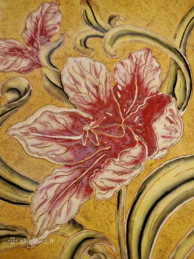 Vintažinė Art Nouveau žalvario/porceliano vaza - nuotraukos Nr. 19