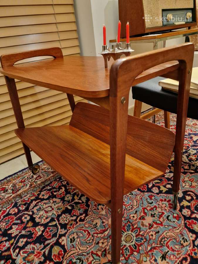 Vintažinis mid century tikmedžio staliukas - nuotraukos Nr. 7