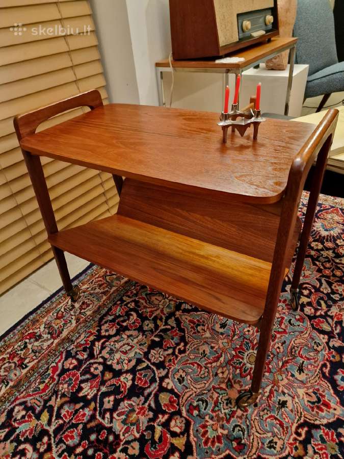 Vintažinis mid century tikmedžio staliukas - nuotraukos Nr. 8