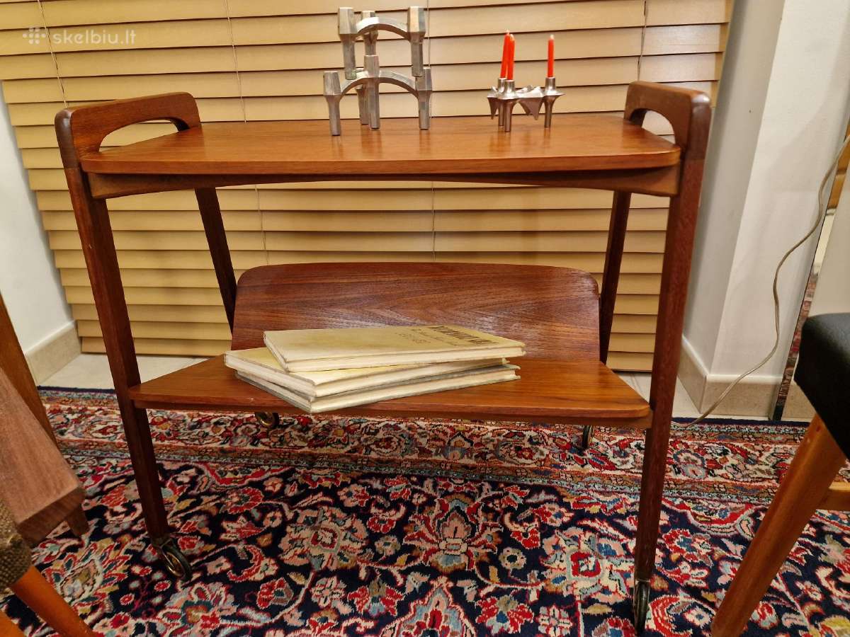 Vintažinis mid century tikmedžio staliukas - nuotraukos Nr. 9
