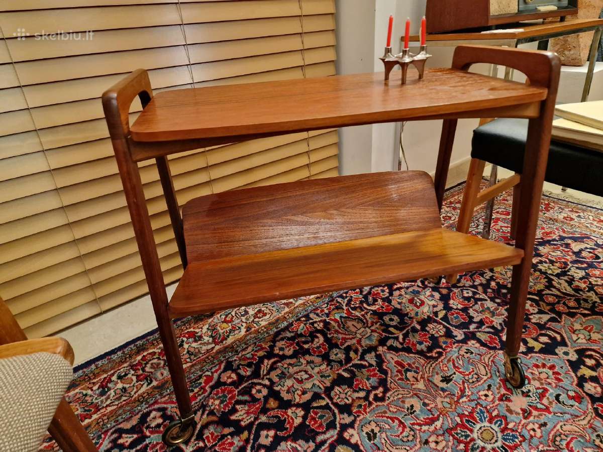 Vintažinis mid century tikmedžio staliukas - nuotraukos Nr. 11