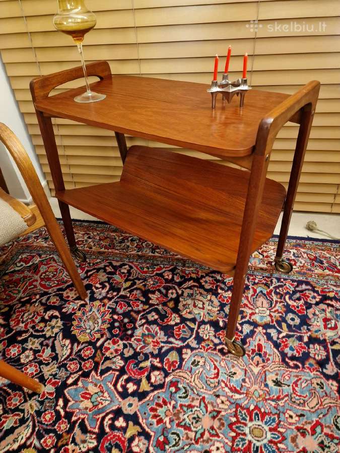 Vintažinis mid century tikmedžio staliukas - nuotraukos Nr. 14
