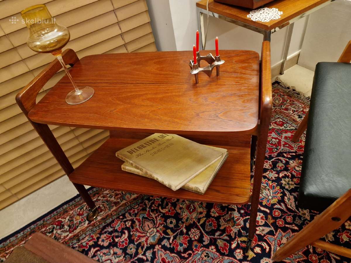 Vintažinis mid century tikmedžio staliukas - nuotraukos Nr. 23