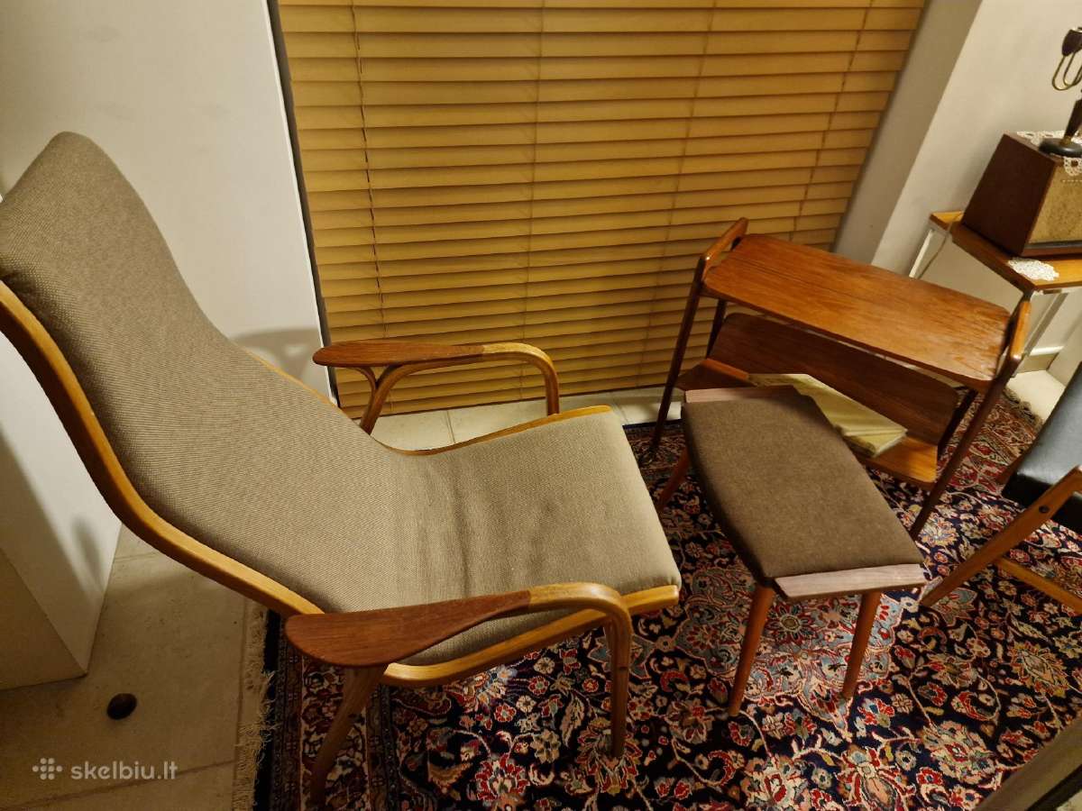 Vintažinis mid century tikmedžio staliukas - nuotraukos Nr. 25