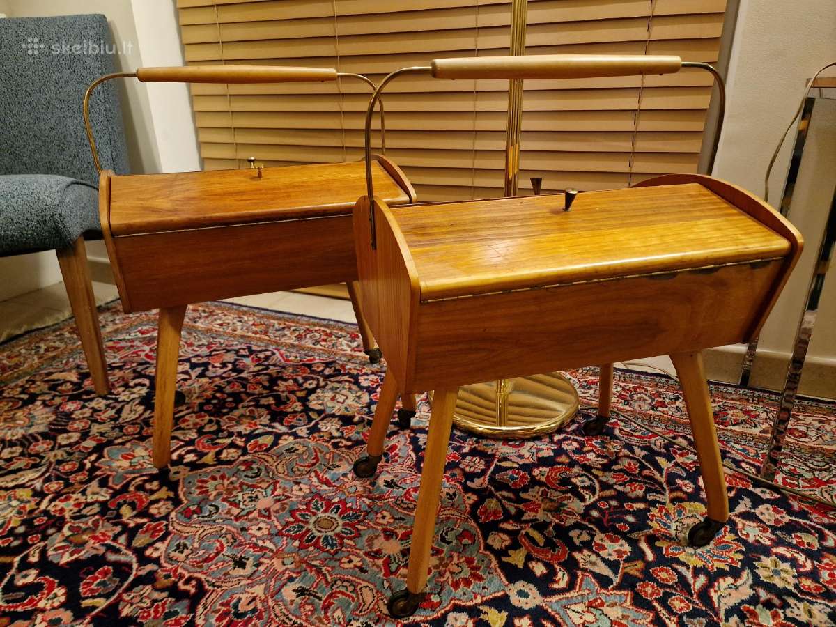 Vintažinė mid century rankdarbių dėžutė -siūlinė - nuotraukos Nr. 2