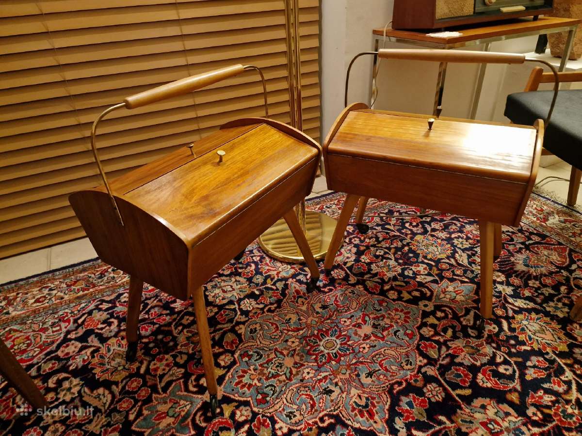 Vintažinė mid century rankdarbių dėžutė -siūlinė - nuotraukos Nr. 4