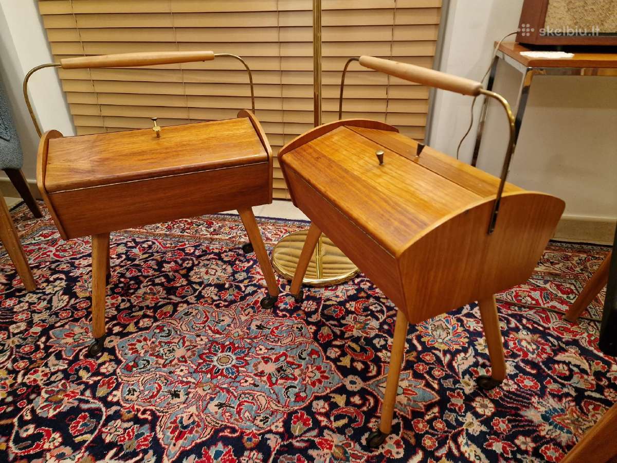 Vintažinė mid century rankdarbių dėžutė -siūlinė - nuotraukos Nr. 6