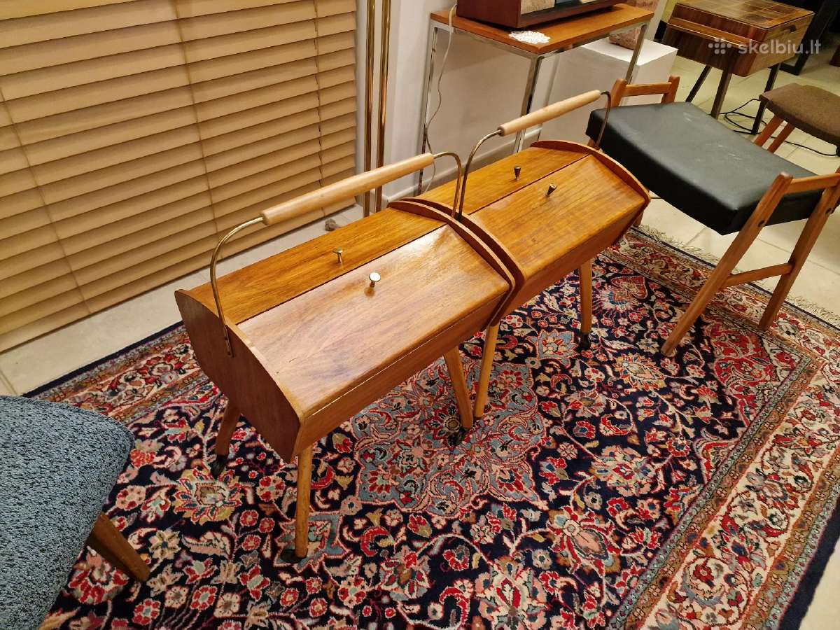 Vintažinė mid century rankdarbių dėžutė -siūlinė - nuotraukos Nr. 8